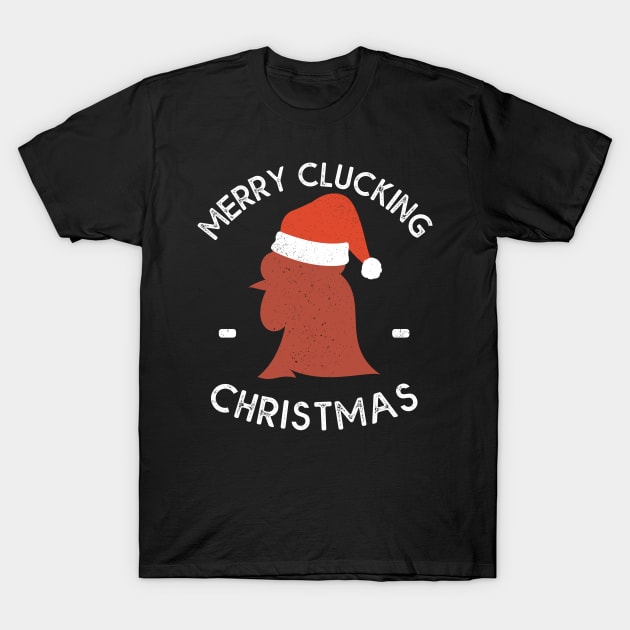 Merry Clucking Christmas Eve Pajama Funny Chicken Santa Pun T-Shirt by MasliankaStepan